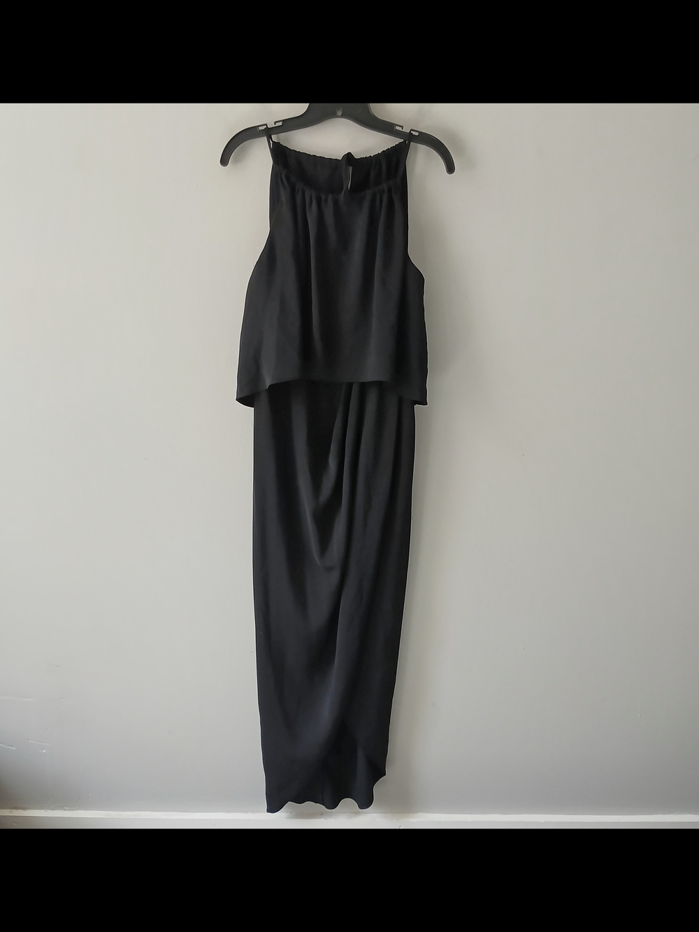 Shona Joy Women's Size 4 Tulip Hem Sleeveless Black Pelerine Maxi Dress